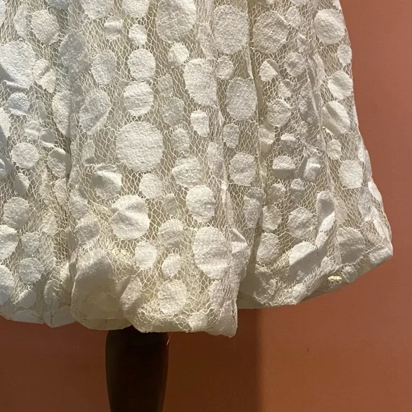 Halter Polka Dot White Cream Gold Mesh Dress - forever 21 - Picture 3 of 6